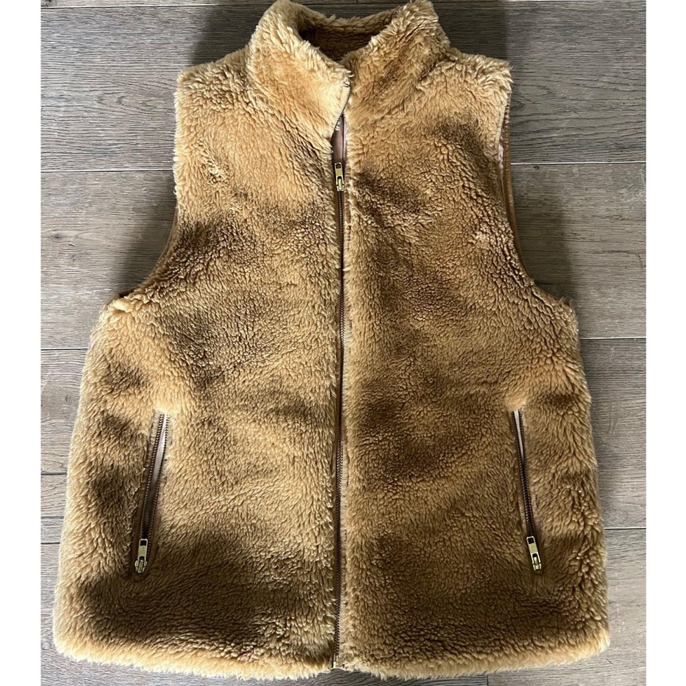 J. Crew Tan Fleece Vest